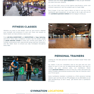 Fitness Website Example
